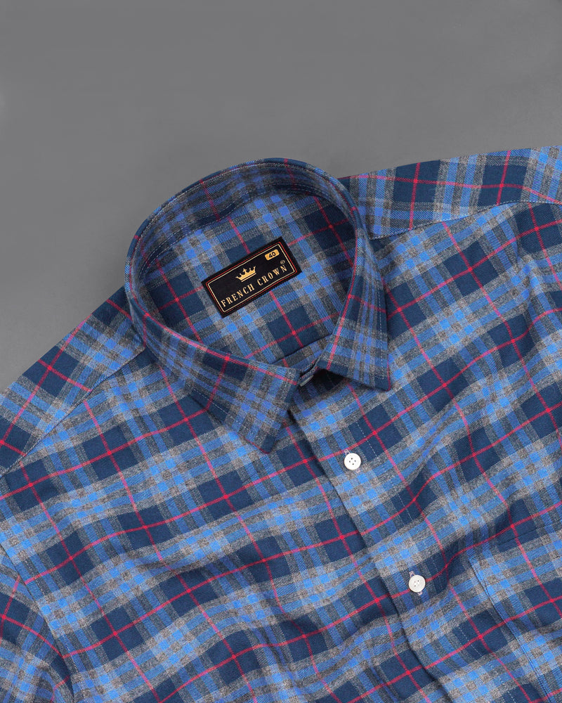 Azure Blue and Regal Blue Plaid Twill Textured Premium Cotton Shirt 8217 -38,8217 -H-38,8217 -39,8217 -H-39,8217 -40,8217 -H-40,8217 -42,8217 -H-42,8217 -44,8217 -H-44,8217 -46,8217 -H-46,8217 -48,8217 -H-48,8217 -50,8217 -H-50,8217 -52,8217 -H-52