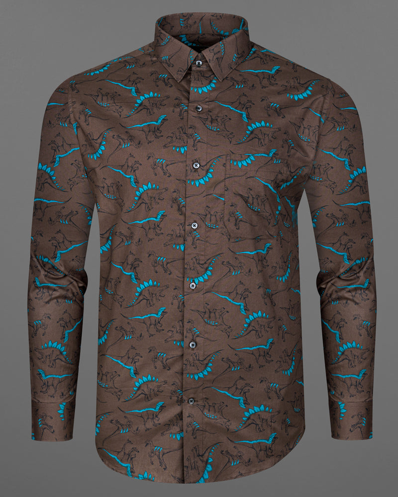 Matterhorn Brown and Deep Cerulean Blue Dinosaur Printed Premium Cotton Shirt 8219-BLK -38,8219-BLK -H-38,8219-BLK -39,8219-BLK -H-39,8219-BLK -40,8219-BLK -H-40,8219-BLK -42,8219-BLK -H-42,8219-BLK -44,8219-BLK -H-44,8219-BLK -46,8219-BLK -H-46,8219-BLK -48,8219-BLK-H-48,8219-BLK -50,8219-BLK -H-50,8219-BLK -52,8219-BLK -H-52