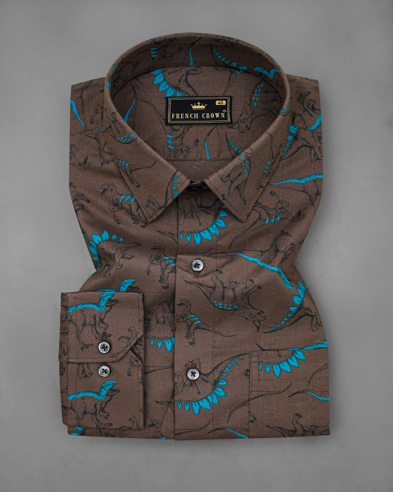 Matterhorn Brown and Deep Cerulean Blue Dinosaur Printed Premium Cotton Shirt 8219-BLK -38,8219-BLK -H-38,8219-BLK -39,8219-BLK -H-39,8219-BLK -40,8219-BLK -H-40,8219-BLK -42,8219-BLK -H-42,8219-BLK -44,8219-BLK -H-44,8219-BLK -46,8219-BLK -H-46,8219-BLK -48,8219-BLK-H-48,8219-BLK -50,8219-BLK -H-50,8219-BLK -52,8219-BLK -H-52