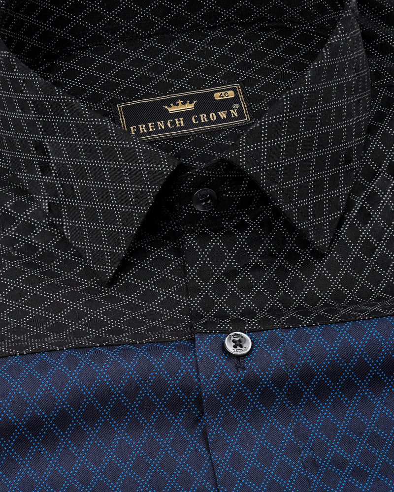 Ebony Clay Blue Geometric Printed Soft Premium Cotton Designer Shirt 8224-BLK-P214-38, 8224-BLK-P214-H-38, 8224-BLK-P214-39, 8224-BLK-P214-H-39, 8224-BLK-P214-40, 8224-BLK-P214-H-40, 8224-BLK-P214-42, 8224-BLK-P214-H-42, 8224-BLK-P214-44, 8224-BLK-P214-H-44, 8224-BLK-P214-46, 8224-BLK-P214-H-46, 8224-BLK-P214-48, 8224-BLK-P214-H-48, 8224-BLK-P214-50, 8224-BLK-P214-H-50, 8224-BLK-P214-52, 8224-BLK-P214-H-52