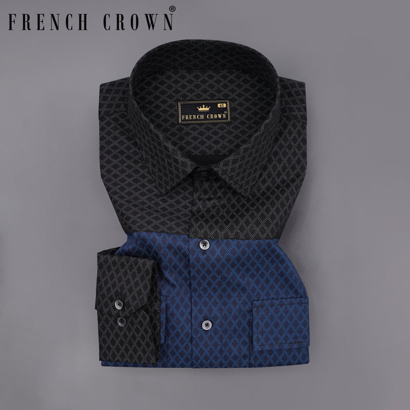 Ebony Clay Blue Geometric Printed Soft Premium Cotton Designer Shirt 8224-BLK-P214-38, 8224-BLK-P214-H-38, 8224-BLK-P214-39, 8224-BLK-P214-H-39, 8224-BLK-P214-40, 8224-BLK-P214-H-40, 8224-BLK-P214-42, 8224-BLK-P214-H-42, 8224-BLK-P214-44, 8224-BLK-P214-H-44, 8224-BLK-P214-46, 8224-BLK-P214-H-46, 8224-BLK-P214-48, 8224-BLK-P214-H-48, 8224-BLK-P214-50, 8224-BLK-P214-H-50, 8224-BLK-P214-52, 8224-BLK-P214-H-52