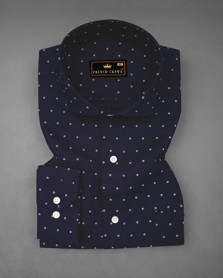 Baltic Navy Blue and White Printed Dobby Textured Premium Giza Cotton Shirt 8234-CA-38,8234-CA-H-38,8234-CA-39,8234-CA-H-39,8234-CA-40,8234-CA-H-40,8234-CA-42,8234-CA-H-42,8234-CA-44,8234-CA-H-44,8234-CA-46,8234-CA-H-46,8234-CA-48,8234-CA-H-48,8234-CA-50,8234-CA-H-50,8234-CA-52,8234-CA-H-52