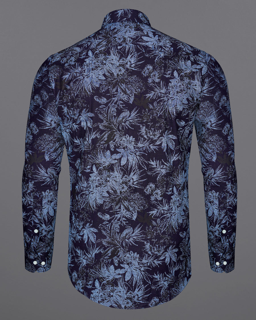 Blackcurrant Navy Blue with Ship Cove Blue Floral Chambray Textured Premium Cotton Shirt 8238-BD-38,8238-BD-H-38,8238-BD-39,8238-BD-H-39,8238-BD-40,8238-BD-H-40,8238-BD-42,8238-BD-H-42,8238-BD-44,8238-BD-H-44,8238-BD-46,8238-BD-H-46,8238-BD-48,8238-BD-H-48,8238-BD-50,8238-BD-H-50,8238-BD-52,8238-BD-H-52