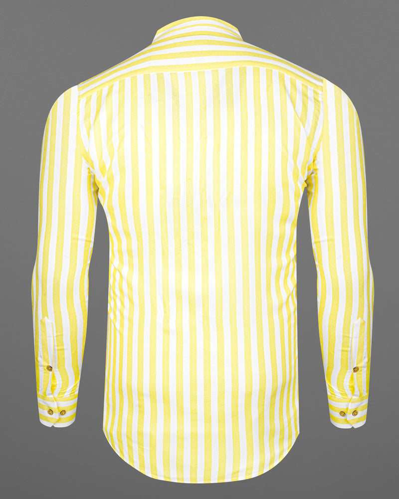 Bright White with Picasso Yellow Striped Premium Tencel Kurta Shirt 8250-KS-38, 8250-KS-H-38, 8250-KS-39, 8250-KS-H-39, 8250-KS-40, 8250-KS-H-40, 8250-KS-42, 8250-KS-H-42, 8250-KS-44, 8250-KS-H-44, 8250-KS-46, 8250-KS-H-46, 8250-KS-48, 8250-KS-H-48, 8250-KS-50, 8250-KS-H-50, 8250-KS-52, 8250-KS-H-52