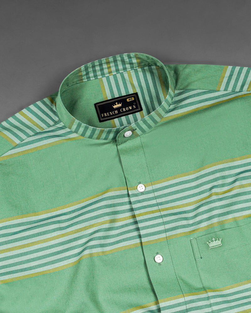 Lichen Green with Laser Yellow Striped Premium Cotton Shirt 8252-M-38, 8252-M-H-38, 8252-M-39, 8252-M-H-39, 8252-M-40, 8252-M-H-40, 8252-M-42, 8252-M-H-42, 8252-M-44, 8252-M-H-44, 8252-M-46, 8252-M-H-46, 8252-M-48, 8252-M-H-48, 8252-M-50, 8252-M-H-50, 8252-M-52, 8252-M-H-52