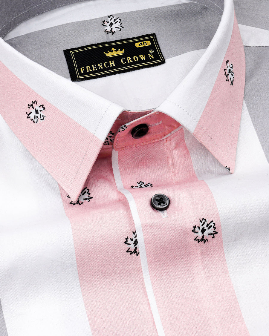 Bright White with Spun Pearl Gray and Cavern Pink Striped Super Soft Premium Cotton Shirt 8253-BLK-38, 8253-BLK-H-38, 8253-BLK-39, 8253-BLK-H-39, 8253-BLK-40, 8253-BLK-H-40, 8253-BLK-42, 8253-BLK-H-42, 8253-BLK-44, 8253-BLK-H-44, 8253-BLK-46, 8253-BLK-H-46, 8253-BLK-48, 8253-BLK-H-48, 8253-BLK-50, 8253-BLK-H-50, 8253-BLK-52, 8253-BLK-H-52