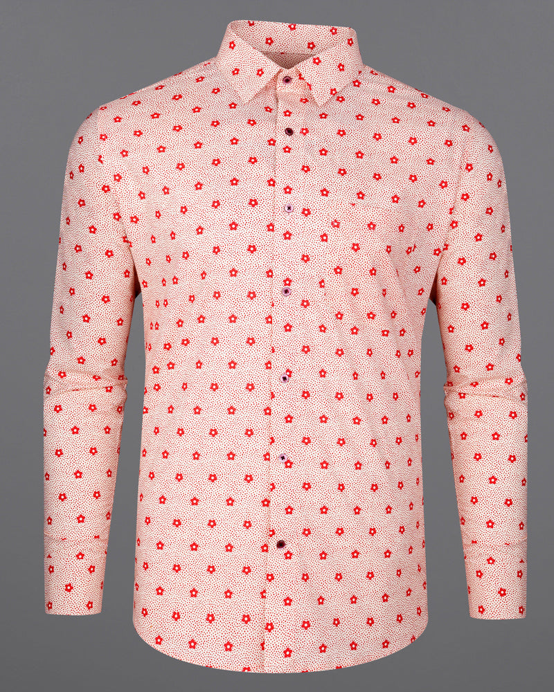 Albescent Peach with Jasper Red Ditsy Printed Printed Premium Cotton Shirt 8255-MN-38, 8255-MN-H-38, 8255-MN-39, 8255-MN-H-39, 8255-MN-40, 8255-MN-H-40, 8255-MN-42, 8255-MN-H-42, 8255-MN-44, 8255-MN-H-44, 8255-MN-46, 8255-MN-H-46, 8255-MN-48, 8255-MN-H-48, 8255-MN-50, 8255-MN-H-50, 8255-MN-52, 8255-MN-H-52