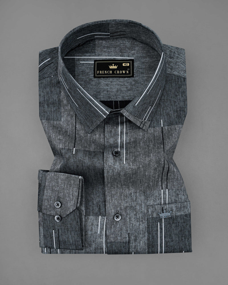 Gunmetal and Iridium Gray Box Printed Super Soft Premium Cotton Shirt 8272-BLK-38, 8272-BLK-H-38, 8272-BLK-39, 8272-BLK-H-39, 8272-BLK-40, 8272-BLK-H-40, 8272-BLK-42, 8272-BLK-H-42, 8272-BLK-44, 8272-BLK-H-44, 8272-BLK-46, 8272-BLK-H-46, 8272-BLK-48, 8272-BLK-H-48, 8272-BLK-50, 8272-BLK-H-50, 8272-BLK-52, 8272-BLK-H-52