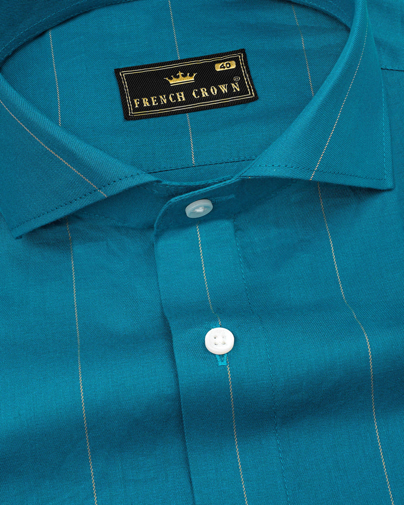 Orient Blue Twill Striped Premium Cotton Shirt   8279-CA-38, 8279-CA-H-38, 8279-CA-39, 8279-CA-H-39, 8279-CA-40, 8279-CA-H-40, 8279-CA-42, 8279-CA-H-42, 8279-CA-44, 8279-CA-H-44, 8279-CA-46, 8279-CA-H-46, 8279-CA-48, 8279-CA-H-48, 8279-CA-50, 8279-CA-H-50, 8279-CA-52, 8279-CA-H-52