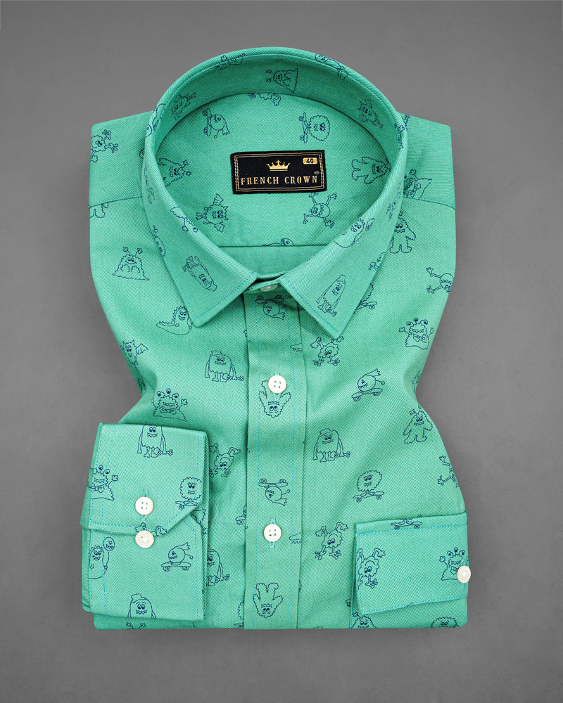 Jellyfish Green with Alien Printed Royal Oxford Designer Shirt 8295-P131 -38,8295-P131 -H-38,8295-P131 -39,8295-P131 -H-39,8295-P131 -40,8295-P131 -H-40,8295-P131 -42,8295-P131 -H-42,8295-P131 -44,8295-P131 -H-44,8295-P131 -46,8295-P131 -H-46,8295-P131 -48,8295-P131 -H-48,8295-P131 -50,8295-P131 -H-50,8295-P131 -52,8295-P131 -H-52