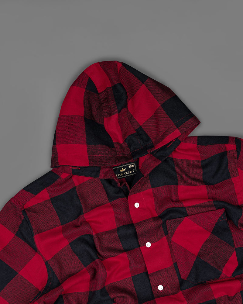 Monarch Red and Black Checked Flannel Hoodie Overshirt 8343-HD-38, 8343-HD-H-38, 8343-HD-39, 8343-HD-H-39, 8343-HD-40, 8343-HD-H-40, 8343-HD-42, 8343-HD-H-42, 8343-HD-44, 8343-HD-H-44, 8343-HD-46, 8343-HD-H-46, 8343-HD-48, 8343-HD-H-48, 8343-HD-50, 8343-HD-H-50, 8343-HD-52, 8343-HD-H-52