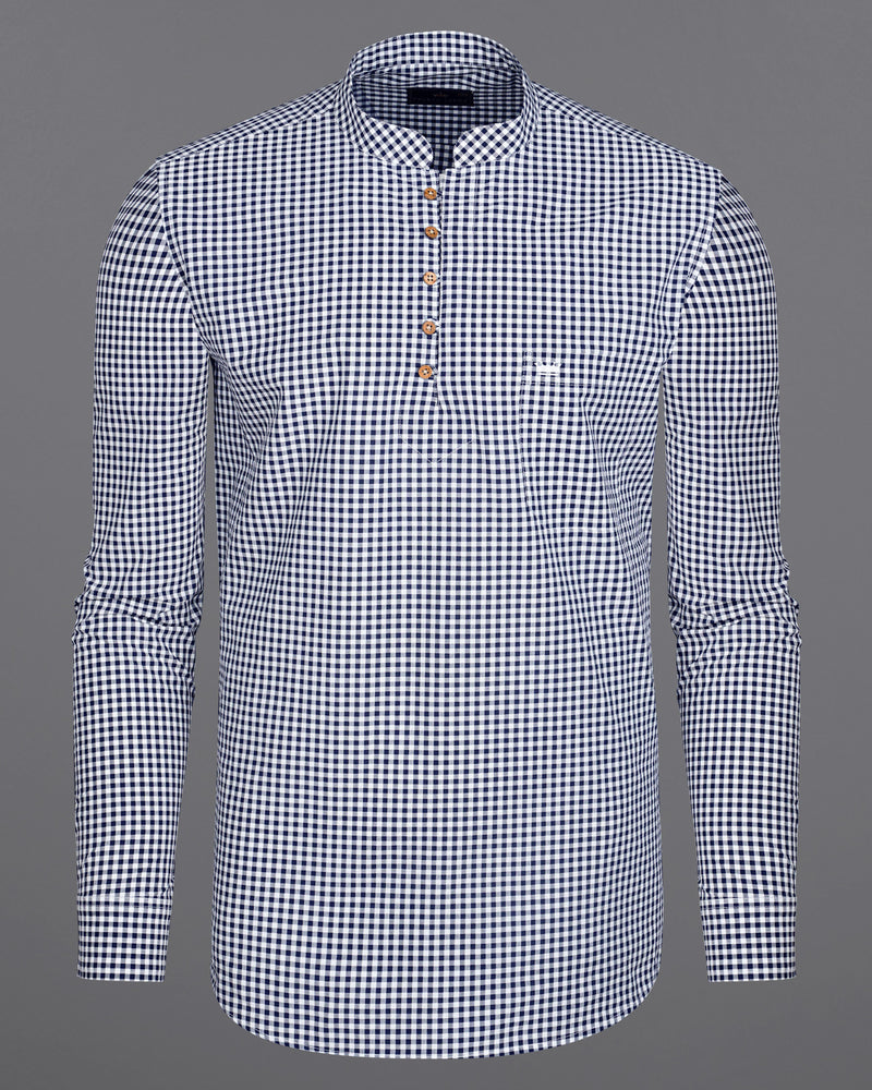 Bright White with Sapphire Navy Blue Gingham Premium Cotton Kurta Shirt 8375-KS-38, 8375-KS-H-38, 8375-KS-39, 8375-KS-H-39, 8375-KS-40, 8375-KS-H-40, 8375-KS-42, 8375-KS-H-42, 8375-KS-44, 8375-KS-H-44, 8375-KS-46, 8375-KS-H-46, 8375-KS-48, 8375-KS-H-48, 8375-KS-50, 8375-KS-H-50, 8375-KS-52, 8375-KS-H-52