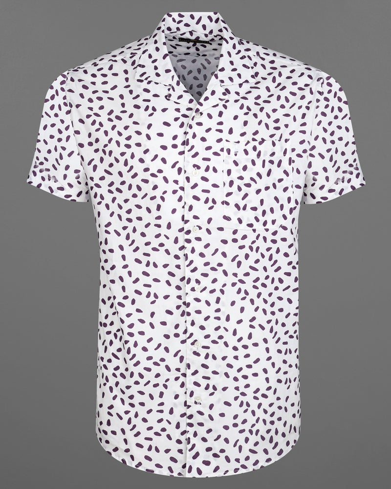 Bright White with Byzantium Purple Printed Premium Cotton Shirt 8391-CC-H-38, 8391-CC-H-39, 8391-CC-H-40, 8391-CC-H-42, 8391-CC-H-44, 8391-CC-H-46, 8391-CC-H-48, 8391-CC-H-50,  8391-CC-H-52