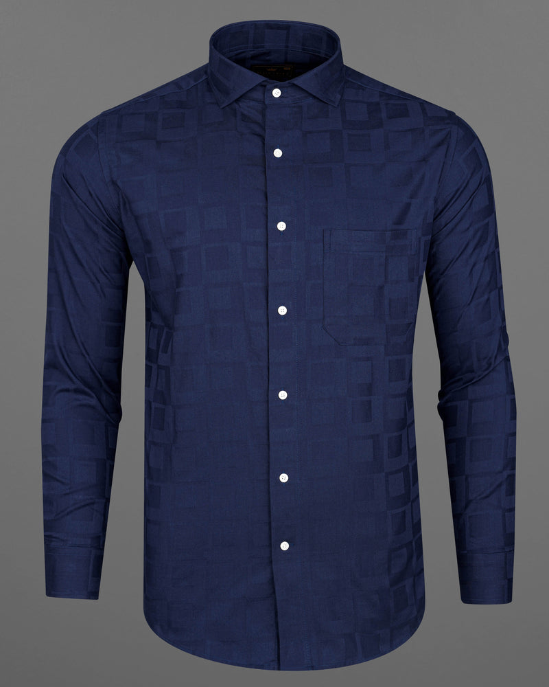 Zodiac Blue Subtle Checkered Dobby Textured Premium Giza Cotton Shirt 8394-CA-38, 8394-CA-H-38, 8394-CA-39,8394-CA-H-39, 8394-CA-40, 8394-CA-H-40, 8394-CA-42, 8394-CA-H-42, 8394-CA-44, 8394-CA-H-44, 8394-CA-46, 8394-CA-H-46, 8394-CA-48, 8394-CA-H-48, 8394-CA-50, 8394-CA-H-50, 8394-CA-52, 8394-CA-H-52