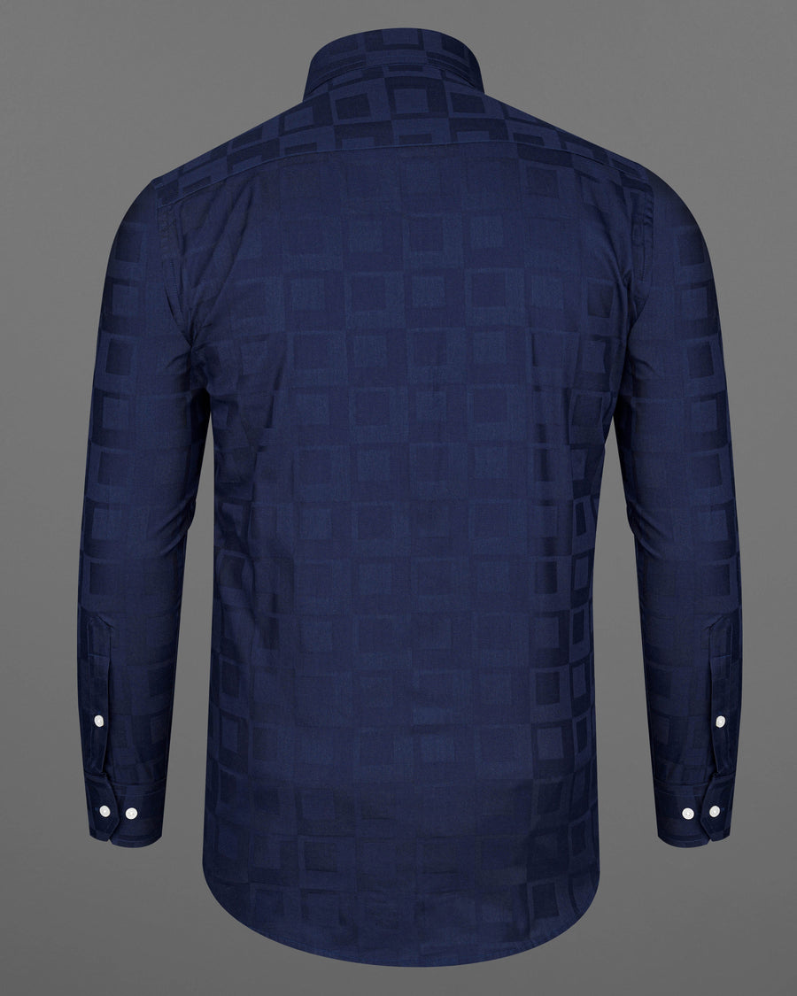 Zodiac Blue Subtle Checkered Dobby Textured Premium Giza Cotton Shirt 8394-CA-38, 8394-CA-H-38, 8394-CA-39,8394-CA-H-39, 8394-CA-40, 8394-CA-H-40, 8394-CA-42, 8394-CA-H-42, 8394-CA-44, 8394-CA-H-44, 8394-CA-46, 8394-CA-H-46, 8394-CA-48, 8394-CA-H-48, 8394-CA-50, 8394-CA-H-50, 8394-CA-52, 8394-CA-H-52