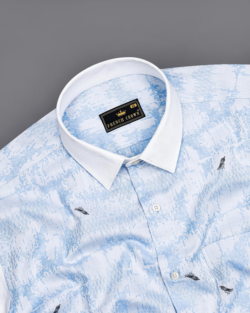 Bright White with Glacier Blue Jacquard Textured Premium Giza Cotton Designer Shirt 8395-P81-38, 8395-P81-H-38, 8395-P81-39,8395-P81-H-39, 8395-P81-40, 8395-P81-H-40, 8395-P81-42, 8395-P81-H-42, 8395-P81-44, 8395-P81-H-44, 8395-P81-46, 8395-P81-H-46, 8395-P81-48, 8395-P81-H-48, 8395-P81-50, 8395-P81-H-50, 8395-P81-52, 8395-P81-H-52