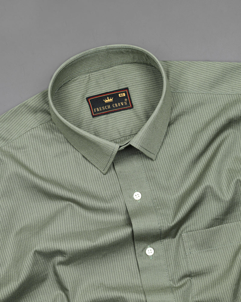 Oyster Green Striped Dobby Textured Premium Giza Cotton Shirt 8413-38, 8413-H-38, 8413-39,8413-H-39, 8413-40, 8413-H-40, 8413-42, 8413-H-42, 8413-44, 8413-H-44, 8413-46, 8413-H-46, 8413-48, 8413-H-48, 8413-50, 8413-H-50, 8413-52, 8413-H-52