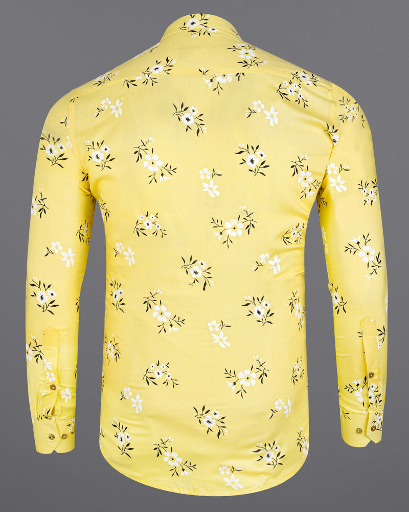 Brulee Yellow Floral Printed Premium Tencel Kurta Shirt 8426-KS-38, 8426-KS-H-38, 8426-KS-39,8426-KS-H-39, 8426-KS-40, 8426-KS-H-40, 8426-KS-42, 8426-KS-H-42, 8426-KS-44, 8426-KS-H-44, 8426-KS-46, 8426-KS-H-46, 8426-KS-48, 8426-KS-H-48, 8426-KS-50, 8426-KS-H-50, 8426-KS-52, 8426-KS-H-52