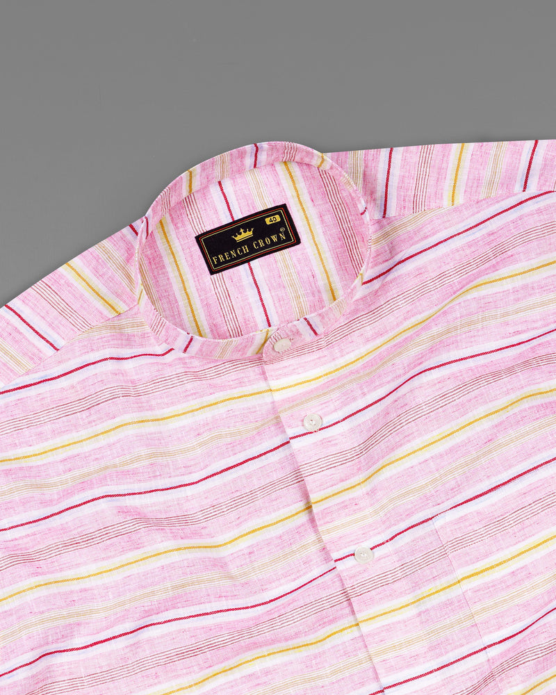 Chantilly Pink Multicolour Striped Luxurious Linen Shirt 8427-M-38, 8427-M-H-38, 8427-M-39,8427-M-H-39, 8427-M-40, 8427-M-H-40, 8427-M-42, 8427-M-H-42, 8427-M-44, 8427-M-H-44, 8427-M-46, 8427-M-H-46, 8427-M-48, 8427-M-H-48, 8427-M-50, 8427-M-H-50, 8427-M-52, 8427-M-H-52