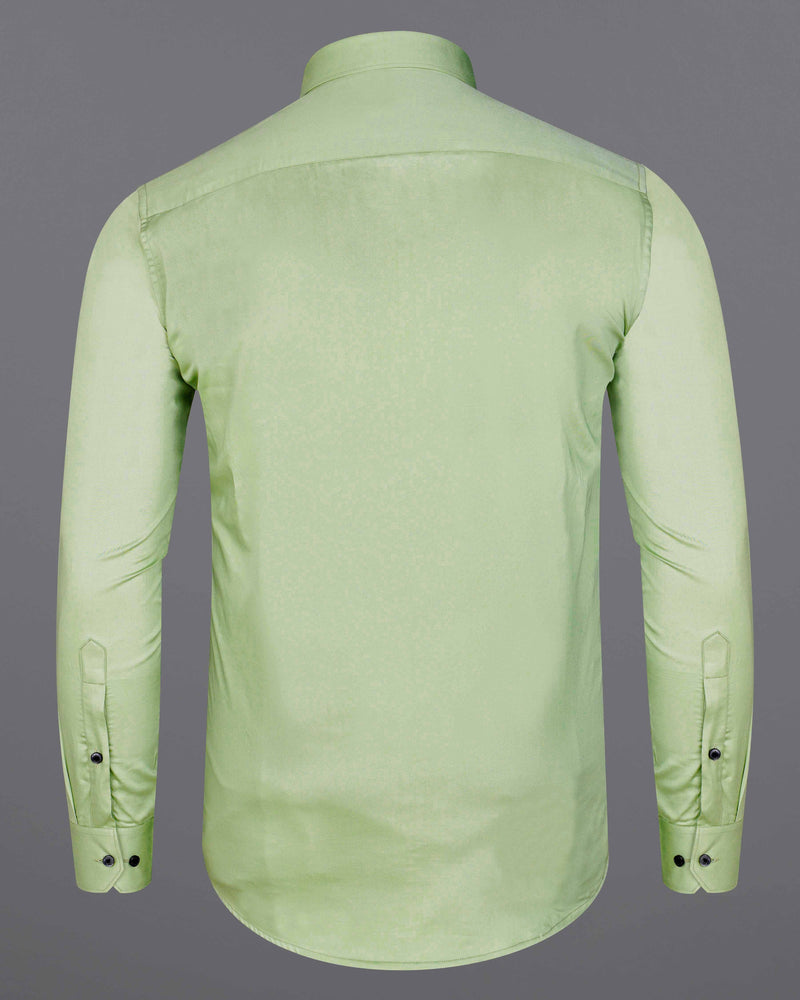 Timberwolf Green with Black Patch Pocket Chameleon Embroidered  Super Soft Premium Cotton Shirt