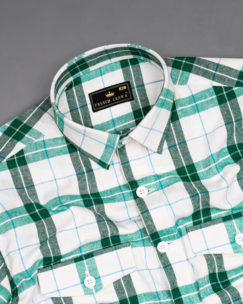 Bright White with Burnham Green Plaid Flannel Designer Overshirt 8442-OS-FP-38,8442-OS-FP-H-38,8442-OS-FP-39,8442-OS-FP-H-39,8442-OS-FP-40,8442-OS-FP-H-40,8442-OS-FP-42,8442-OS-FP-H-42,8442-OS-FP-44,8442-OS-FP-H-44,8442-OS-FP-46,8442-OS-FP-H-46,8442-OS-FP-48,8442-OS-FP-H-48,8442-OS-FP-50,8442-OS-FP-H-50,8442-OS-FP-52,8442-OS-FP-H-52