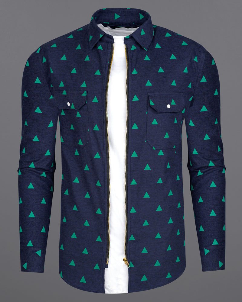 Tangaroa Navy Blue with Cyan Green Triangle Printed Flannel Designer Overshirt with Zipper Closure 8447-OS-FP-38,8447-OS-FP-H-38,8447-OS-FP-39,8447-OS-FP-H-39,8447-OS-FP-40,8447-OS-FP-H-40,8447-OS-FP-42,8447-OS-FP-H-42,8447-OS-FP-44,8447-OS-FP-H-44,8447-OS-FP-46,8447-OS-FP-H-46,8447-OS-FP-48,8447-OS-FP-H-48,8447-OS-FP-50,8447-OS-FP-H-50,8447-OS-FP-52,8447-OS-FP-H-52