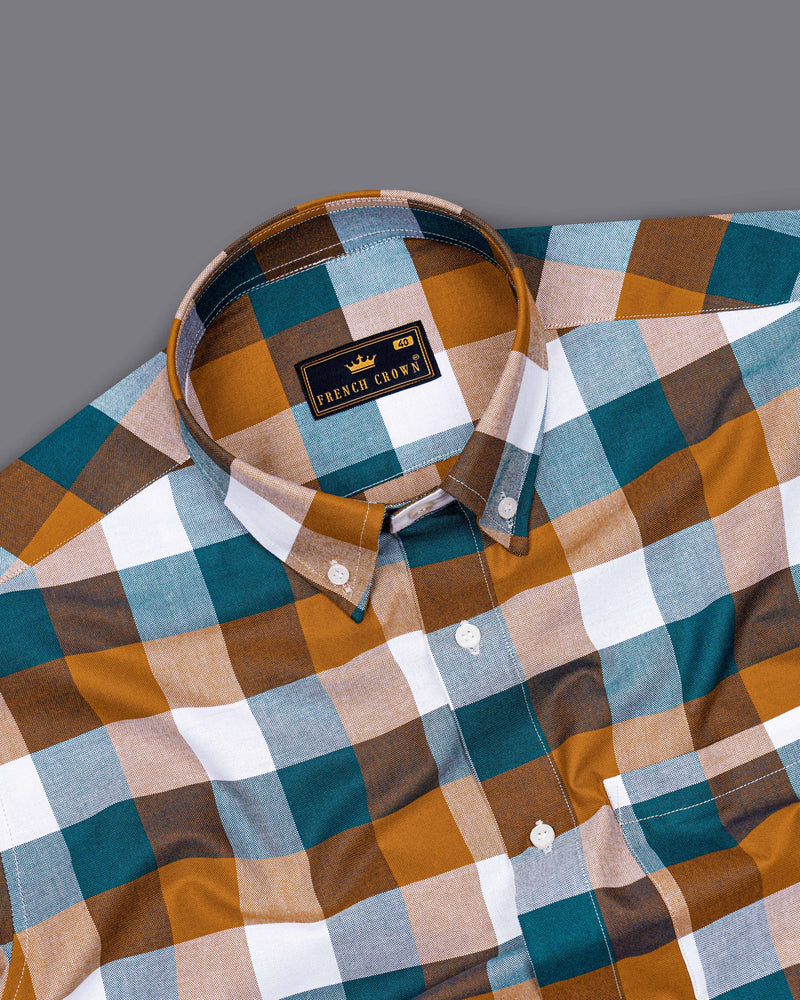 Bright White with Sienna Orange and Sherpa Sea Blue Checked Royal Oxford Shirt 8451-BD-38,8451-BD-H-38,8451-BD-39,8451-BD-H-39,8451-BD-40,8451-BD-H-40,8451-BD-42,8451-BD-H-42,8451-BD-44,8451-BD-H-44,8451-BD-46,8451-BD-H-46,8451-BD-48,8451-BD-H-48,8451-BD-50,8451-BD-H-50,8451-BD-52,8451-BD-H-52