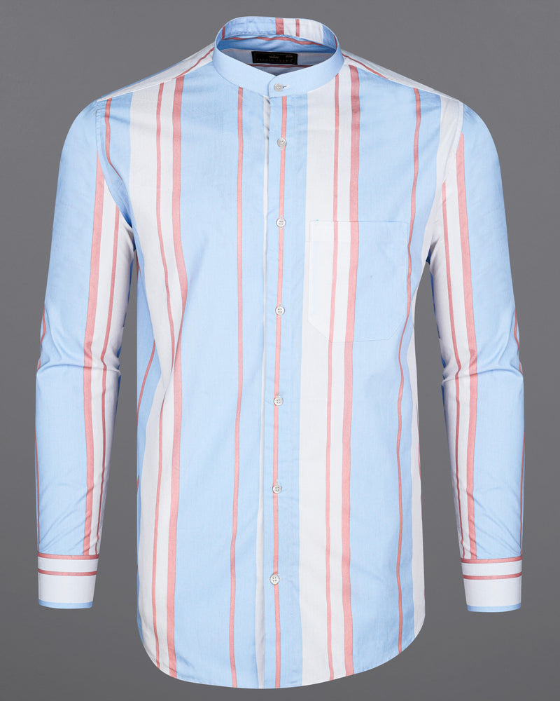 Bright White with Tropical Sky Blue and Daisy Pink Striped Premium Cotton Shirt 8453-M-38,8453-M-H-38,8453-M-39,8453-M-H-39,8453-M-40,8453-M-H-40,8453-M-42,8453-M-H-42,8453-M-44,8453-M-H-44,8453-M-46,8453-M-H-46,8453-M-48,8453-M-H-48,8453-M-50,8453-M-H-50,8453-M-52,8453-M-H-52