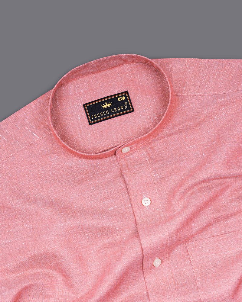 Sherbet Pink Luxurious Linen Shirt 8458-M-38,8458-M-H-38,8458-M-39,8458-M-H-39,8458-M-40,8458-M-H-40,8458-M-42,8458-M-H-42,8458-M-44,8458-M-H-44,8458-M-46,8458-M-H-46,8458-M-48,8458-M-H-48,8458-M-50,8458-M-H-50,8458-M-52,8458-M-H-52