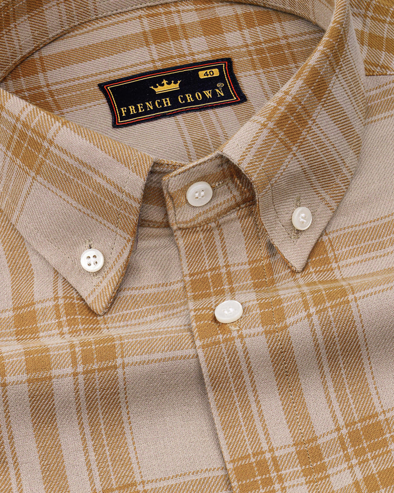 Turkey Cream with Curry Brown Twill Plaid Premium Cotton Shirt 8462-BD-38,8462-BD-H-38,8462-BD-39,8462-BD-H-39,8462-BD-40,8462-BD-H-40,8462-BD-42,8462-BD-H-42,8462-BD-44,8462-BD-H-44,8462-BD-46,8462-BD-H-46,8462-BD-48,8462-BD-H-48,8462-BD-50,8462-BD-H-50,8462-BD-52,8462-BD-H-52