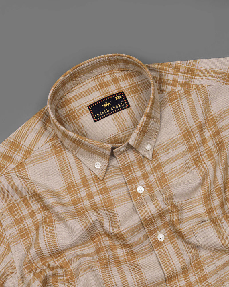 Turkey Cream with Curry Brown Twill Plaid Premium Cotton Shirt 8462-BD-38,8462-BD-H-38,8462-BD-39,8462-BD-H-39,8462-BD-40,8462-BD-H-40,8462-BD-42,8462-BD-H-42,8462-BD-44,8462-BD-H-44,8462-BD-46,8462-BD-H-46,8462-BD-48,8462-BD-H-48,8462-BD-50,8462-BD-H-50,8462-BD-52,8462-BD-H-52