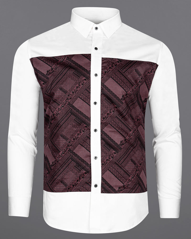 Bright White with Wine Berry Printed Super Soft Premium Cotton Designer Shirt 8474-P249-38,8474-P249-H-38,8474-P249-389,8474-P249-389,8474-P249-40,8474-P249-H-40,8474-P249-402,8474-P249-402,8474-P249-404,8474-P249-404,8474-P249-406,8474-P249-406,8474-P249-408,8474-P249-408,8474-P249-50,8474-P249-H-50,8474-P249-502,8474-P249-502