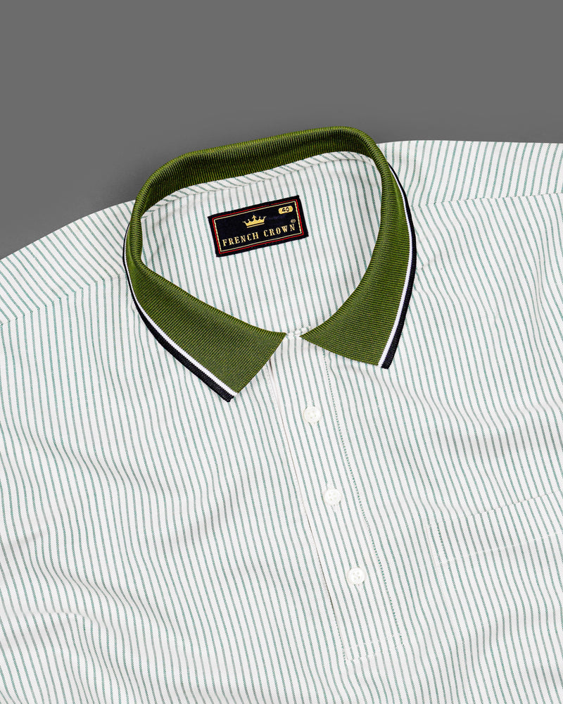 Bright White with Lunar Green Striped Royal Oxford Designer Polo Shirt 8475-PC-TS-38,8475-PC-TS-H-38,8475-PC-TS-39,8475-PC-TS-H-39,8475-PC-TS-40,8475-PC-TS-H-40,8475-PC-TS-42,8475-PC-TS-H-42,8475-PC-TS-44,8475-PC-TS-H-44,8475-PC-TS-46,8475-PC-TS-H-46,8475-PC-TS-48,8475-PC-TS-H-48,8475-PC-TS-50,8475-PC-TS-H-50,8475-PC-TS-52,8475-PC-TS-H-52