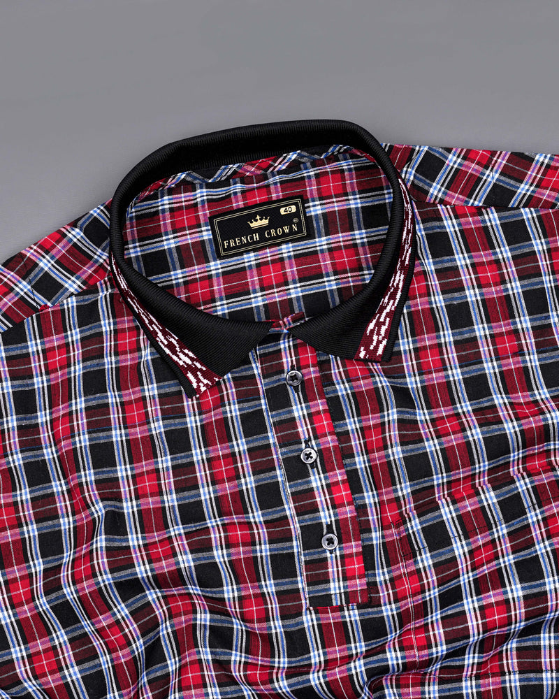 Shiraz Red and Black Plaid Premium Cotton Designer Polo Shirt 8478-PC-TS-38,8478-PC-TS-H-38,8478-PC-TS-39,8478-PC-TS-H-39,8478-PC-TS-40,8478-PC-TS-H-40,8478-PC-TS-42,8478-PC-TS-H-42,8478-PC-TS-44,8478-PC-TS-H-44,8478-PC-TS-46,8478-PC-TS-H-46,8478-PC-TS-48,8478-PC-TS-H-48,8478-PC-TS-50,8478-PC-TS-H-50,8478-PC-TS-52,8478-PC-TS-H-52