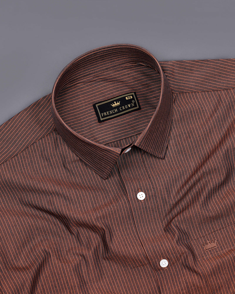 Buccaneer Brown Striped Premium Cotton Shirt 8494-38,8494-H-38,8494-39,8494-H-39,8494-40,8494-H-40,8494-42,8494-H-42,8494-44,8494-H-44,8494-46,8494-H-46,8494-48,8494-H-48,8494-50,8494-H-50,8494-52,8494-H-52