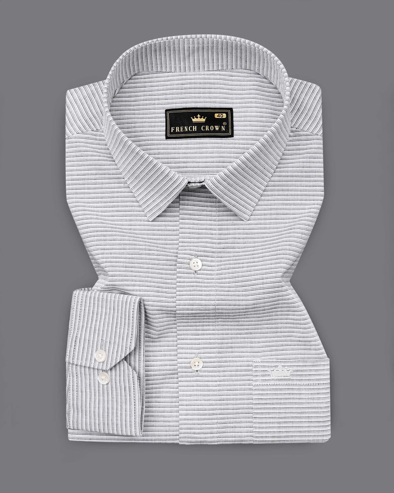 Battleship Silver and White Twill Striped Premium Cotton Shirt  8501-38,8501-H-38,8501-39,8501-H-39,8501-40,8501-H-40,8501-42,8501-H-42,8501-44,8501-H-44,8501-46,8501-H-46,8501-48,8501-H-48,8501-50,8501-H-50,8501-52,8501-H-52