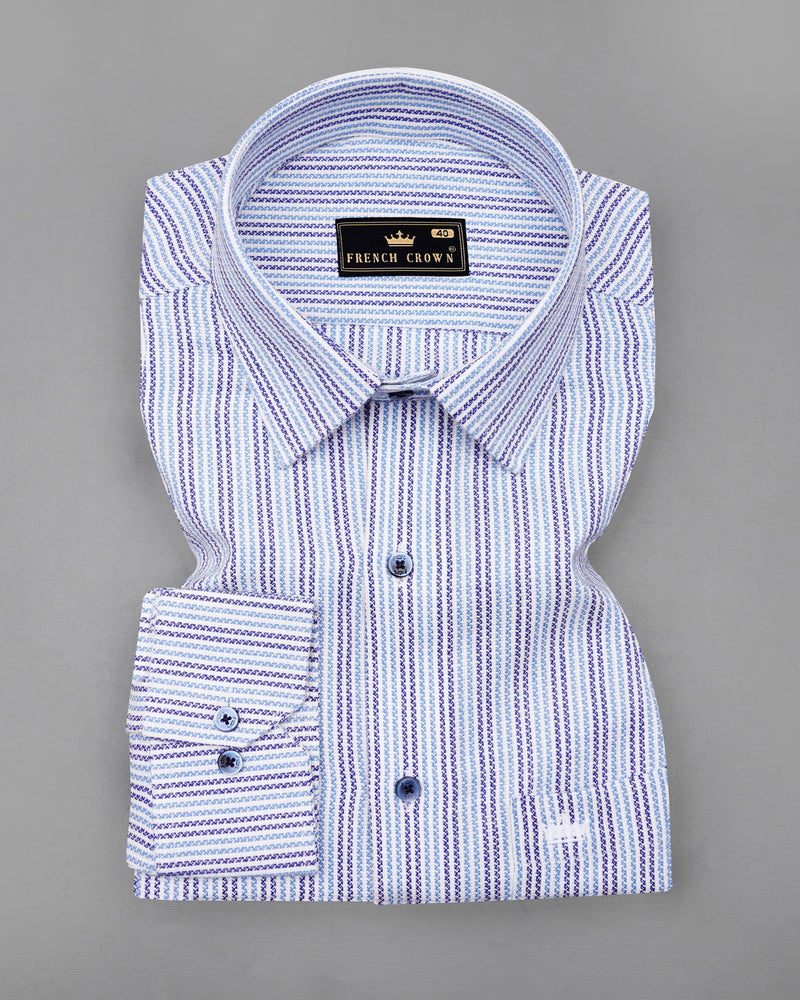 Bright White with Jordy Blue and Zodiac Navy Blue Striped Dobby Textured Premium Giza Cotton Shirt  8502-BLE-38,8502-BLE-H-38,8502-BLE-39,8502-BLE-H-39,8502-BLE-40,8502-BLE-H-40,8502-BLE-42,8502-BLE-H-42,8502-BLE-44,8502-BLE-H-44,8502-BLE-46,8502-BLE-H-46,8502-BLE-48,8502-BLE-H-48,8502-BLE-50,8502-BLE-H-50,8502-BLE-52,8502-BLE-H-52