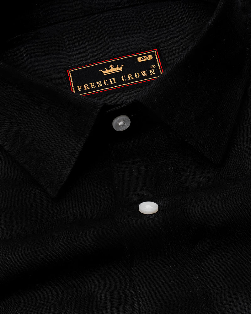 Jade Black Luxurious Linen Shirt