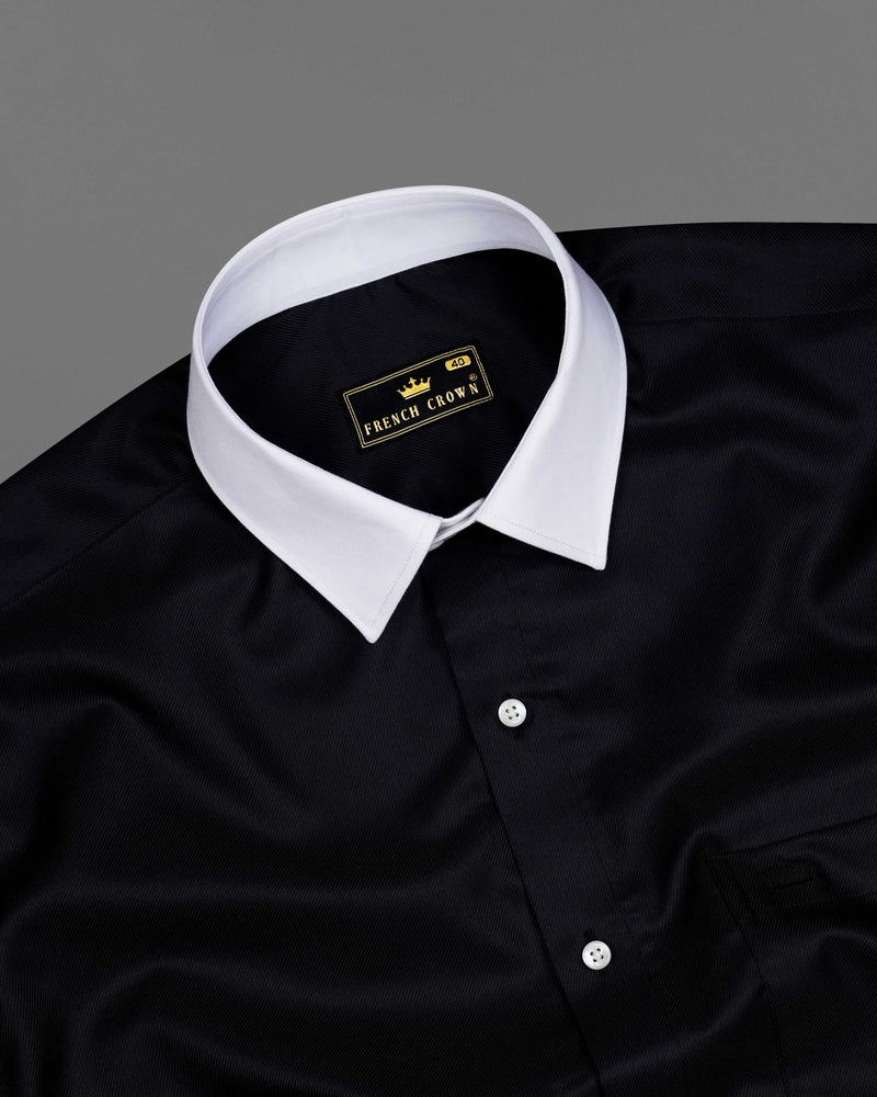 Jade Black with White Collar and Cuffs Twill Premium Cotton Shirt 8515-WCC-38,8515-WCC-H-38,8515-WCC-39,8515-WCC-H-39,8515-WCC-40,8515-WCC-H-40,8515-WCC-42,8515-WCC-H-42,8515-WCC-44,8515-WCC-H-44,8515-WCC-46,8515-WCC-H-46,8515-WCC-48,8515-WCC-H-48,8515-WCC-50,8515-WCC-H-50,8515-WCC-52,8515-WCC-H-52