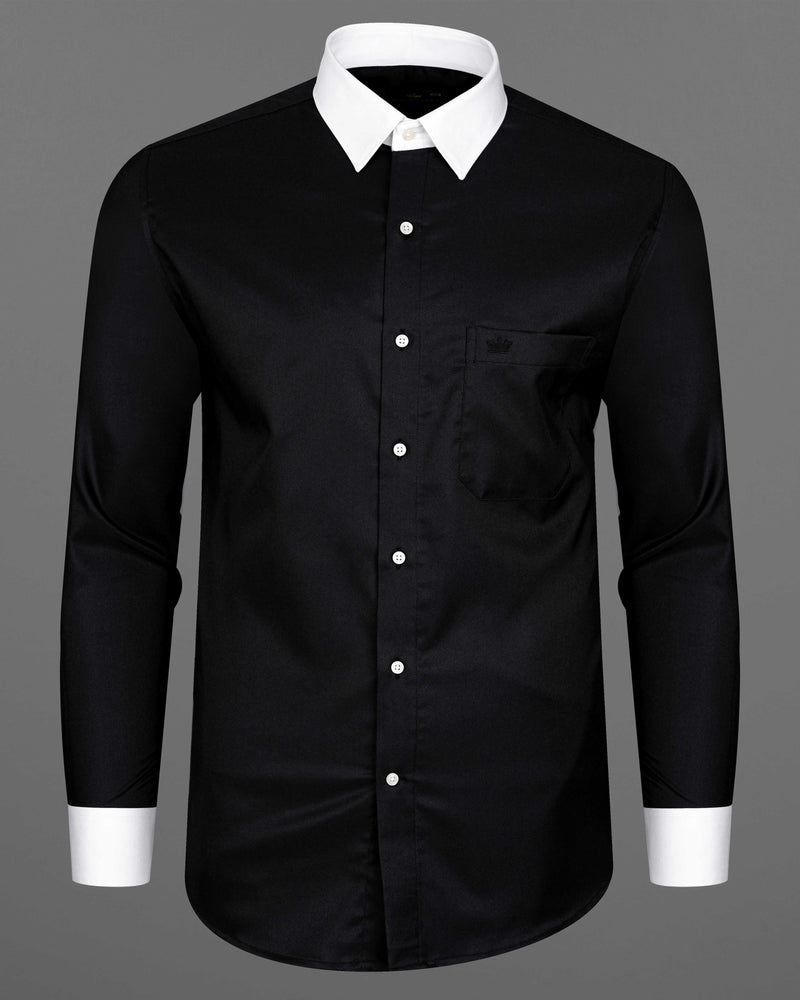 Jade Black with White Collar and Cuffs Twill Premium Cotton Shirt 8515-WCC-38,8515-WCC-H-38,8515-WCC-39,8515-WCC-H-39,8515-WCC-40,8515-WCC-H-40,8515-WCC-42,8515-WCC-H-42,8515-WCC-44,8515-WCC-H-44,8515-WCC-46,8515-WCC-H-46,8515-WCC-48,8515-WCC-H-48,8515-WCC-50,8515-WCC-H-50,8515-WCC-52,8515-WCC-H-52