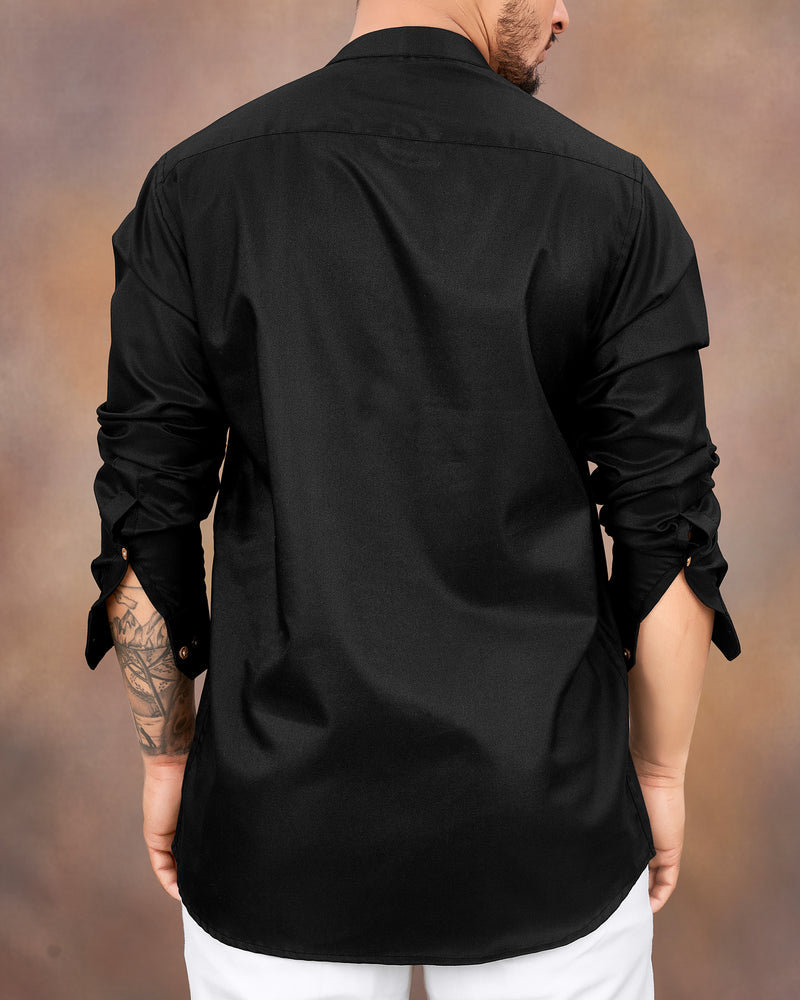 Jade Black Twill Premium Cotton Kurta Shirt