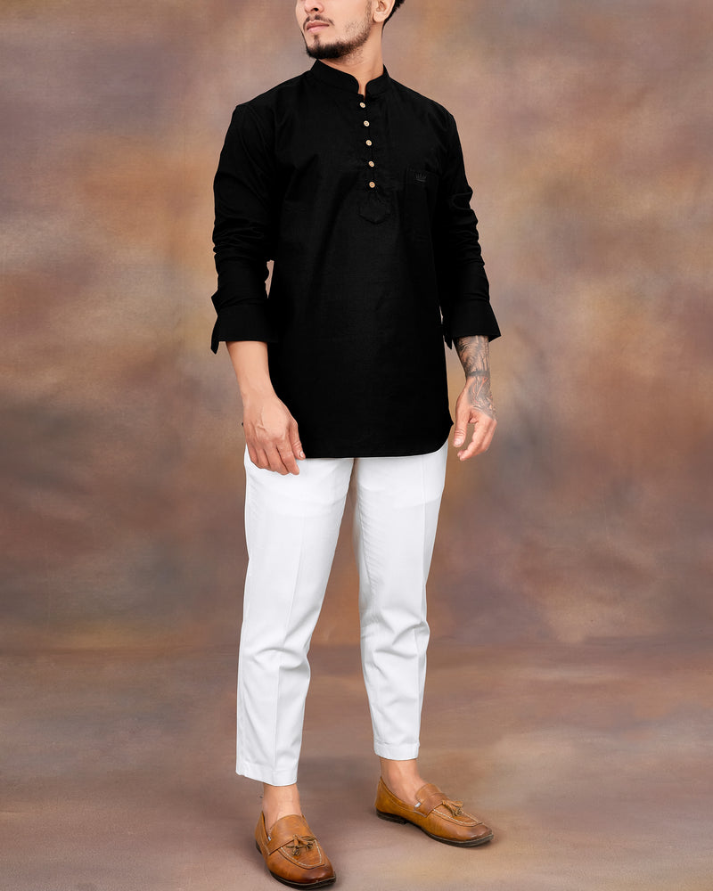 Jade Black Royal Oxford Kurta Shirt