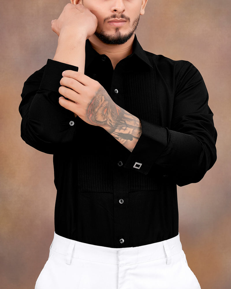 Jade Black premium Cotton Tuxedo Shirt