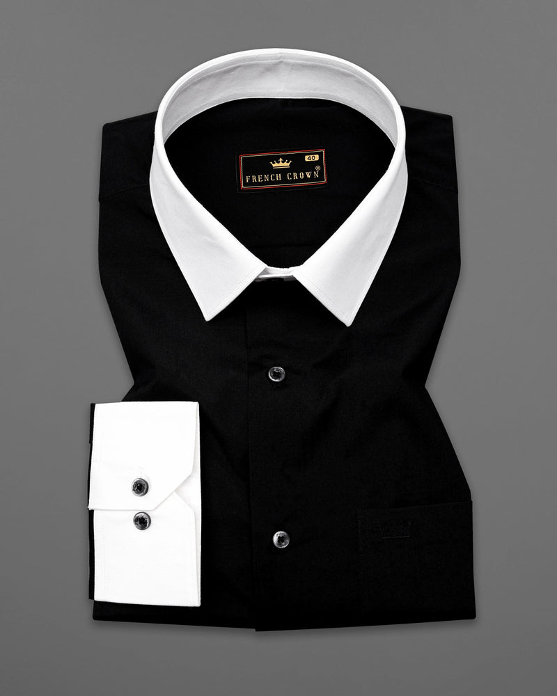 Jade Black with White Collar and Cuffs Premium Cotton Shirt 8524-WCC-38,8524-WCC-H-38,8524-WCC-39,8524-WCC-H-39,8524-WCC-40,8524-WCC-H-40,8524-WCC-42,8524-WCC-H-42,8524-WCC-44,8524-WCC-H-44,8524-WCC-46,8524-WCC-H-46,8524-WCC-48,8524-WCC-H-48,8524-WCC-50,8524-WCC-H-50,8524-WCC-52,8524-WCC-H-52