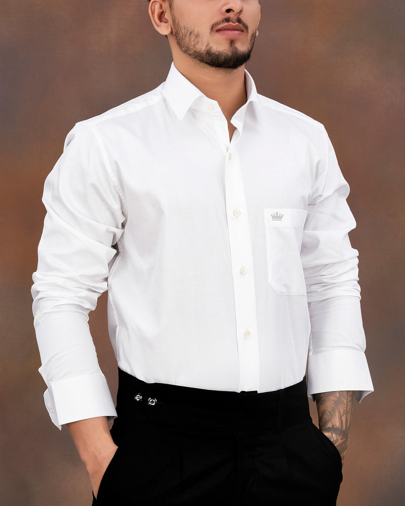 Bright White Super Soft Premium Cotton Stretchable Shirt