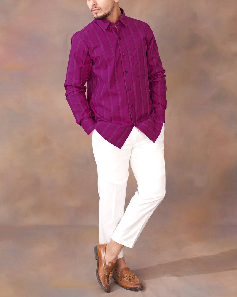 Pompadour Violet Striped Royal Oxford Shirt