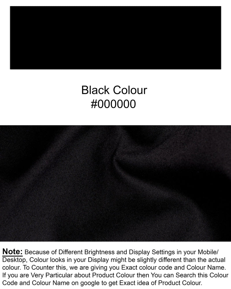 Jade black Diamond Textured Cross Button Bandhgala/Mandarin Wool-Silk blend Blazer