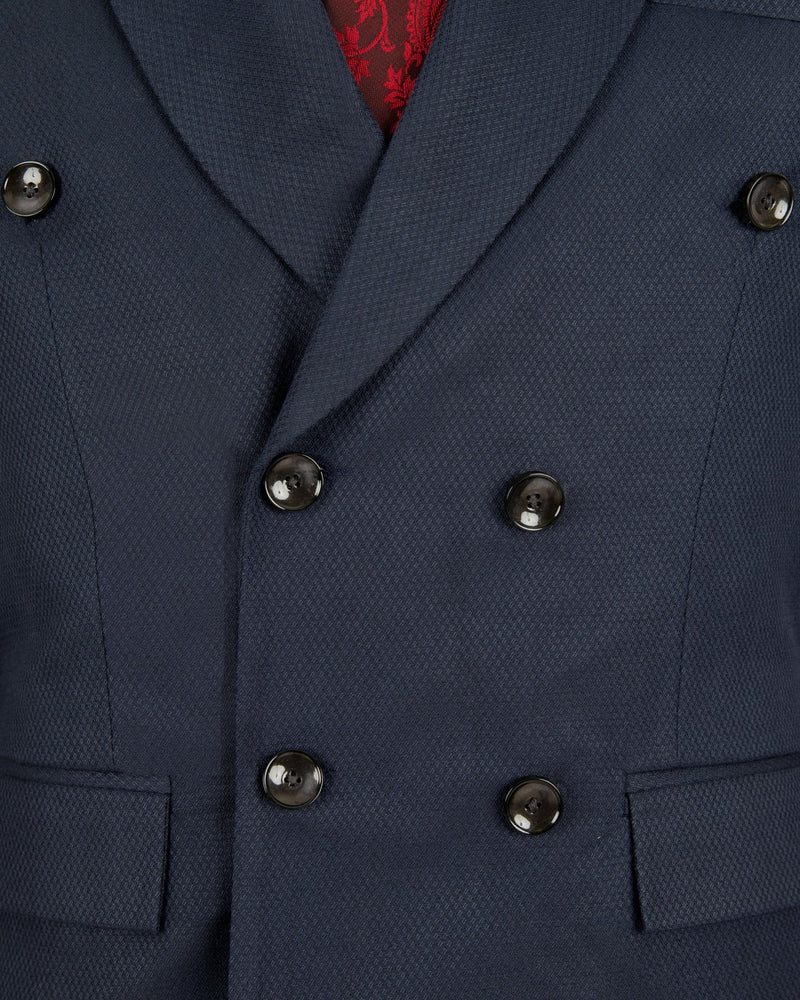 Royal Blue Wool-rich Double-breasted Sports Blazer