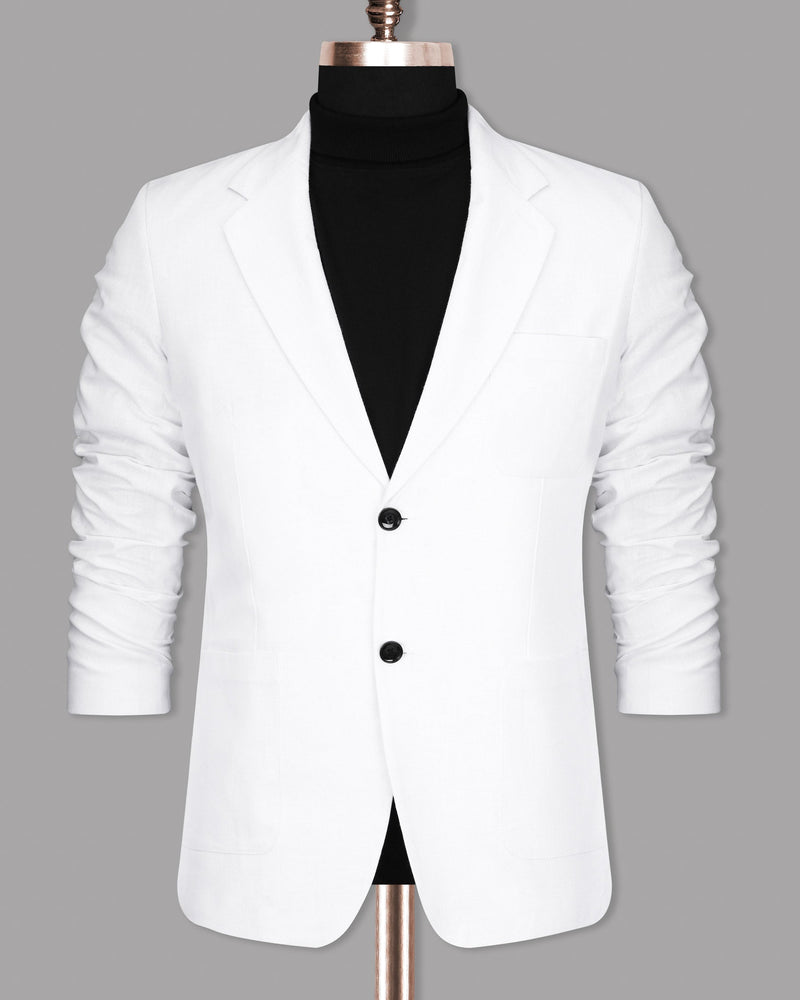 Snow White Luxurious Linen Sports Blazer