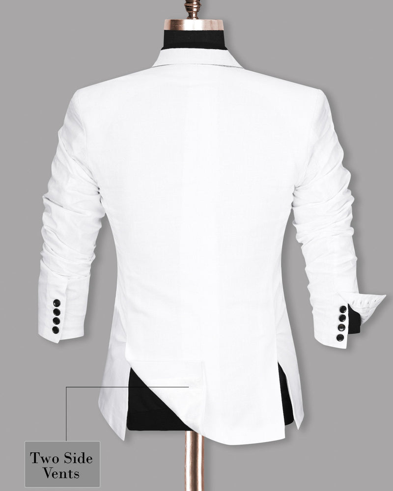 Snow White Luxurious Linen Sports Blazer